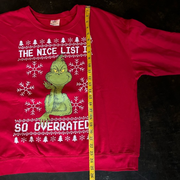 Christmas Grinch Red Sweatshirt, XXL - Picture 5 of 5